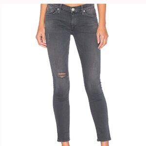 Hudson Krista Distresed Gray Skinny Jeans